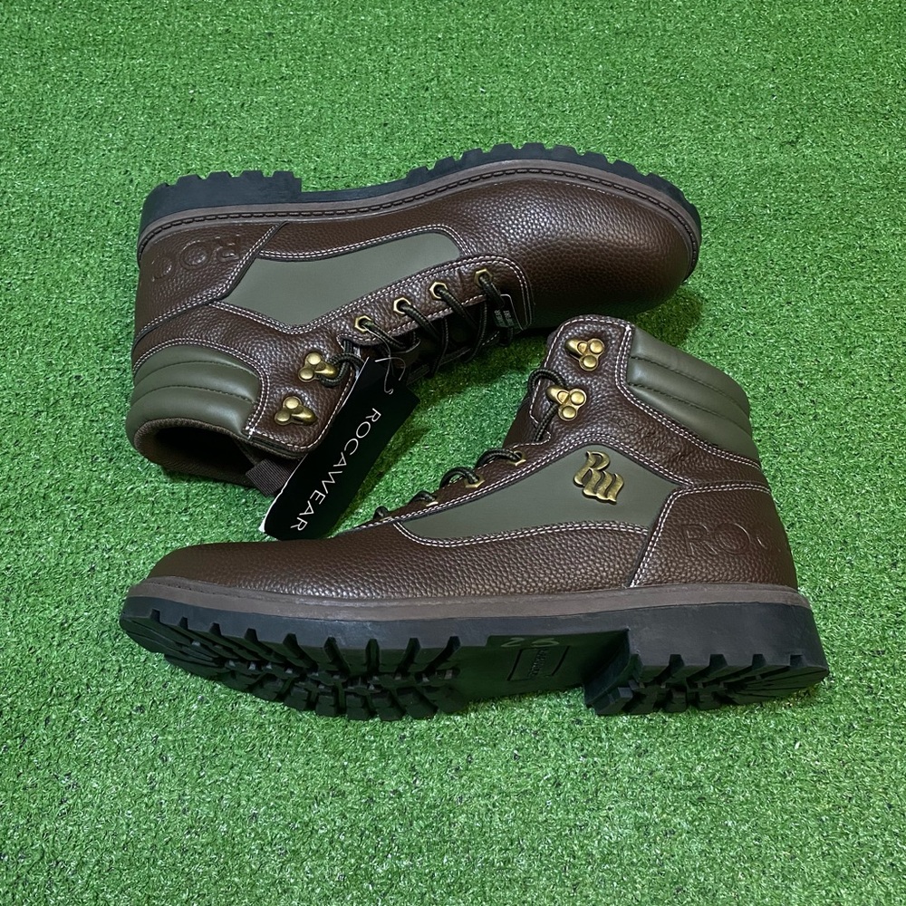 NEW Rocawear Kadet Men’s Ankle High Boots Size 11 NWT Dark Brown & Army Green